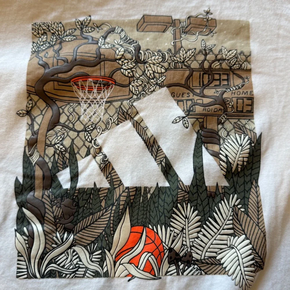 Adidas Boys Graphic T-Shirt Lot of 2 White and Grey‎ M 10/12 L 14/16